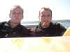Thomas und Frank im Elektroboot auf dem Chiemsee