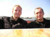 Thomas und Frank im Elektroboot auf dem Chiemsee